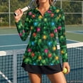 thumbnail image 3 of Jeiento Christmas Lights Women's Moisture Wicking Golf Shirts, Holiday Tops, Long Sleeve V Neck Quick Dry Sun Protection Tennis Shirt for Holiday Events Outdoor Travel, 3 of 7