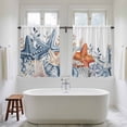 thumbnail image 4 of Orange Blue Starfish Coastal Kitchen Curtains 45 Inch Length, Nautical Beach Eucalyptus Tiers Curtains for Bathroom Bedroom Cafe, Light Filtering Small Window Treatment Drapes 2 Panels 42"Wx45"L, 4 of 8