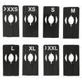 thumbnail image 2 of NAHANCO QSDBWKIT3, Black Rectangular Clothing Size Dividers with White Print for XXS-XXL, 1 Blank, Kit of 16 (7 Sizes and 1 Blank, 2 of Each), 2 of 2