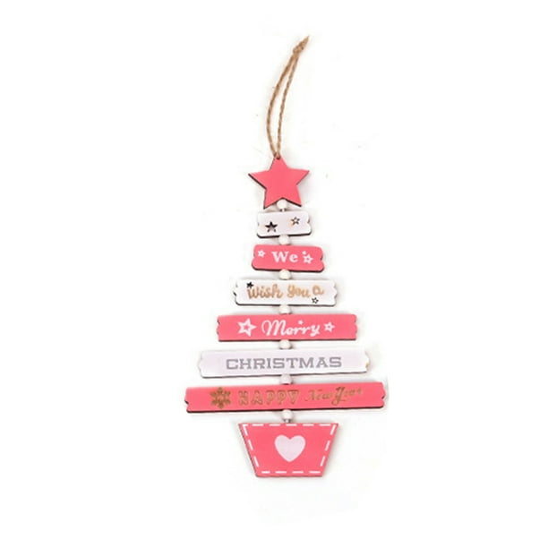 Naiovety Oficina Hotel Navidad decoración interior sala de estar dormitorio árbol signo escaparate ornamento reutilizable Festival Decoración Kits de decoración para fiestas Rosado Naiovety HA069283-03