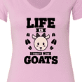 thumbnail image 4 of Inktastic Life is Better with Goats Women's V-Neck T-Shirt, 4 of 5