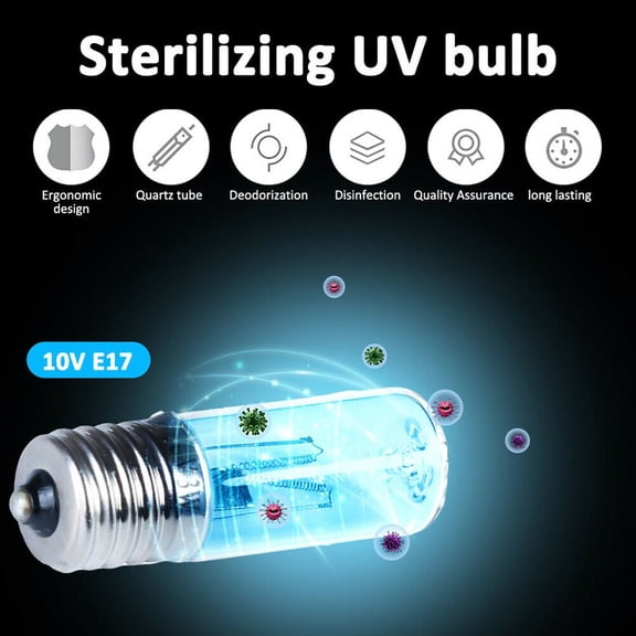 sdhkgrrt 2Pcs Germicidal Quartz Lamp, Germicidal Lamp 3W, Free UVC Light Bulb For Home , Hospital Grade Eliminating Bacteria, Portable UV Sterilizer For Air Water Surfaces
