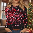 thumbnail image 6 of Valentine's Day Women's Funny Love Heart Graphic Shirt Casual Long Sleeve Pullover Top Trendy Crewneck Sweatshirt, 6 of 8
