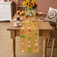 thumbnail image 2 of Orange Spring Floral Table Runner 70 Inches, Green Botanical Summer Flower Birds Bed Runner Dresser Scarves Tabletop for Indoor Outdoor Parties/Ceremony/Banquet, 13" x 70", 2 of 9