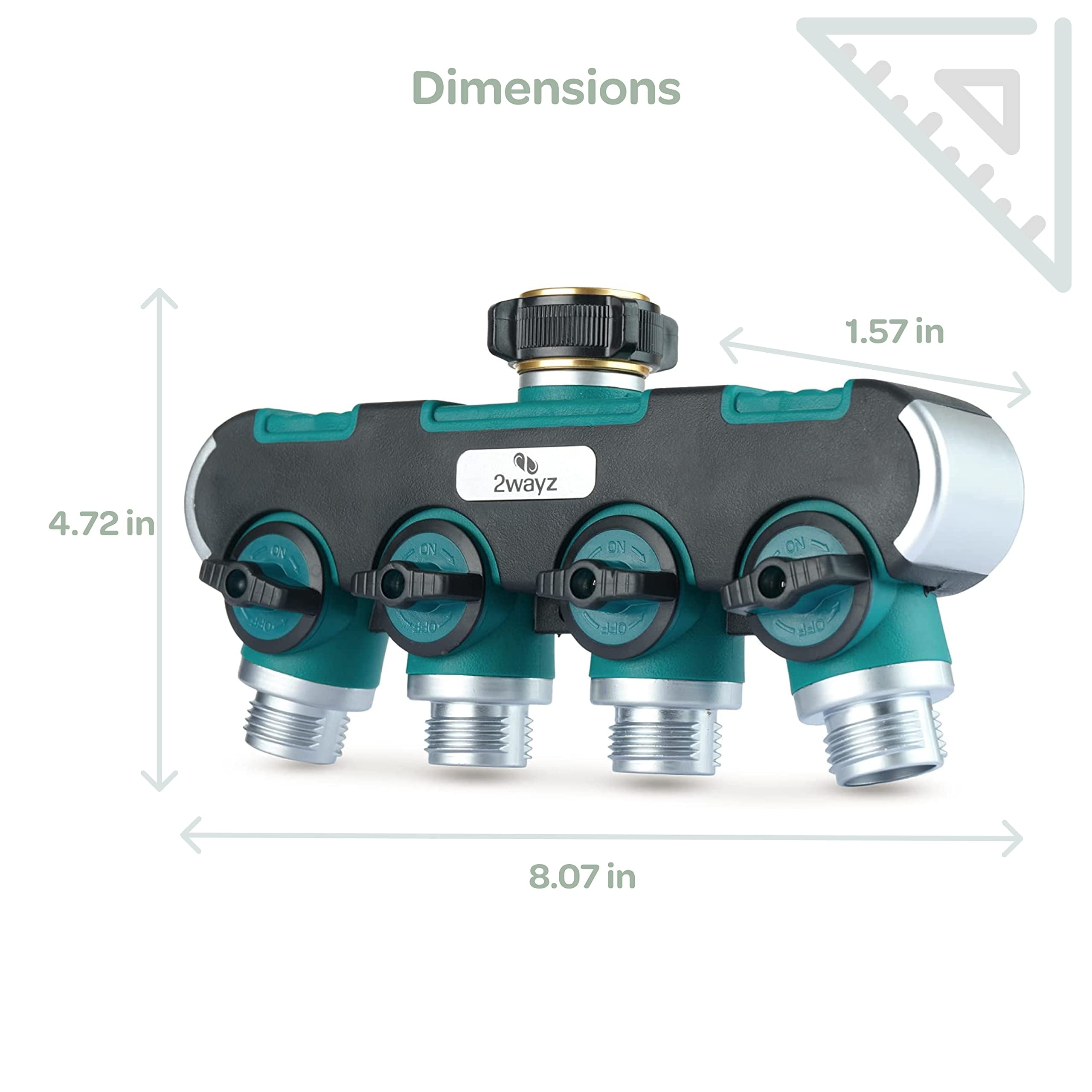 【WOOHWA】HESION 2WAY PT 2Wayz - 4Way Outdoor Garden Hose Splitter, Heavy Duty Water
