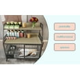thumbnail image 5 of Furniture-Style Large Dog Crate w/Storage Shelves & Drawers, Stainless Steel Bowls, Iron-MDF Indoor Kennel 57”Lx23.6”Wx29”H Beige Single-Tier Pet Home, 5 of 8
