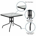thumbnail image 4 of Flash Furniture Brazos Series 5-Piece Steel Glass Patio Table and Chair Set, Brown, 4 of 10