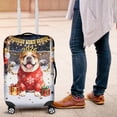 thumbnail image 4 of Happy New Year 2026 Bulldog Holiday Balloons Party Snow Travel Luggage Cover Dog Lover Gifts Idea Suitcase Dust Protective Decor - 13018, 4 of 5