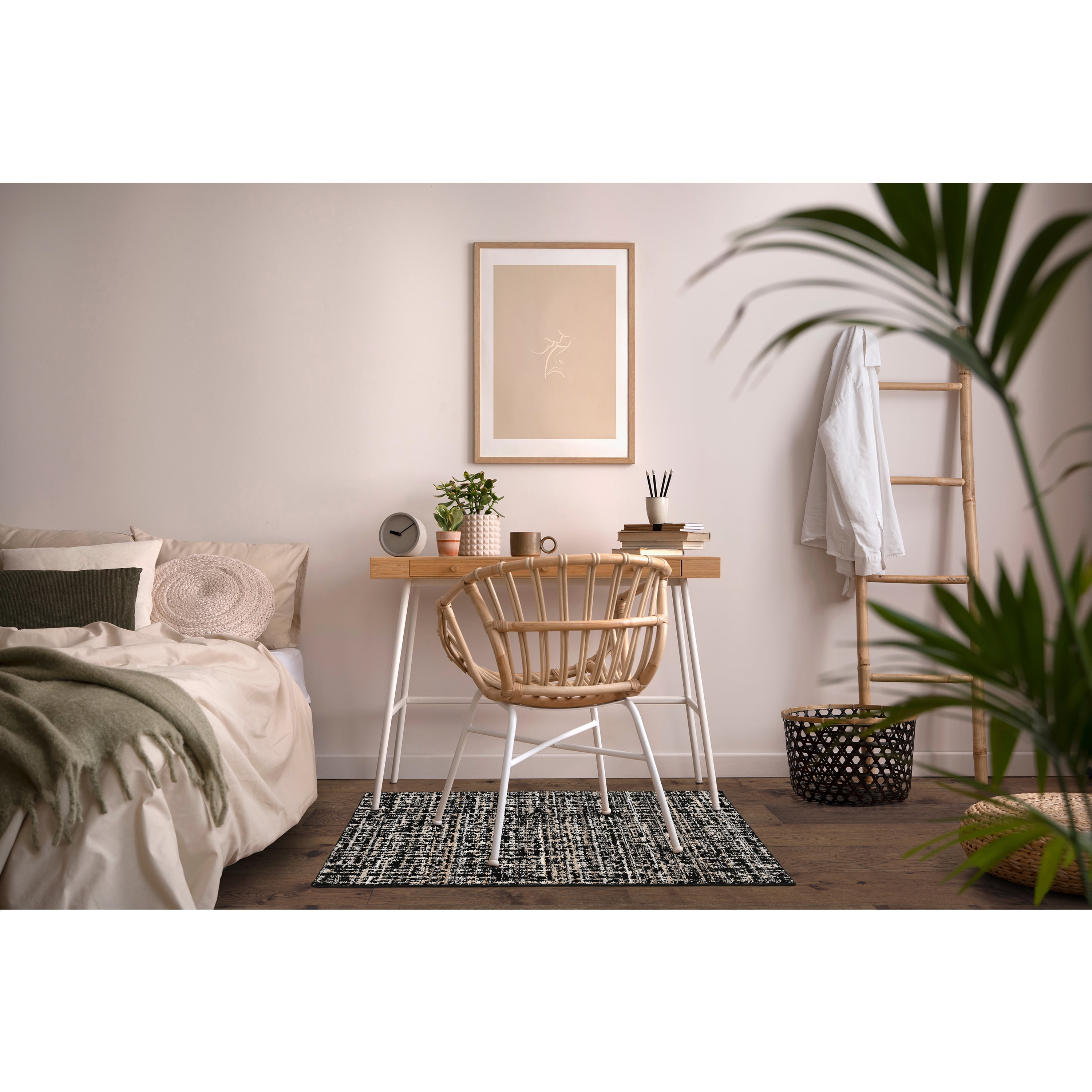 Garland Rug Rumba Black/Earth Tone Indoor Area Rug, 3' x 5'