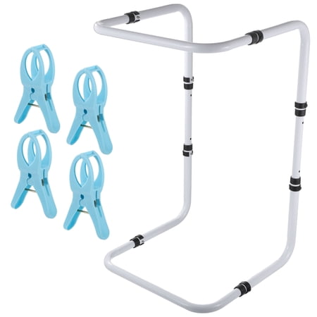 Blanket Lifter for Feet, Carbon Steel Foot Lifter with 25.6-33.3" Adjustable Height, Bed Blanket Support for Infection Care, Elevation Support with Easy Assembly, Includes 4 Clips