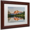 thumbnail image 2 of Trademark Fine Art 'Picture Lake Sunset' Canvas Art by Pierre Leclerc, White Matte, Wood Frame, 2 of 4