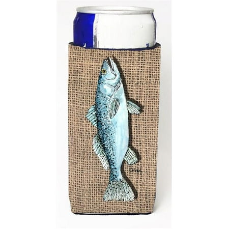 

Fish Speckled Trout On Faux Burlap Michelob Ultra bottle sleeves For Slim Cans - 12 oz.