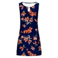 thumbnail image 4 of Taqqpue Summer Dresses for Women 2023 Casual Sleeveless O-Neck Hollow Out Floral Mini Dress A Line Loose Tank Dress Tunic Dress Beach Dress Sundress, 4 of 5