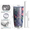 thumbnail image 6 of 20 Oz Pioneer Flower Coffee Tumbler Double Wall Insulated Stainless Steel Water Bottle | Metal Reusable Thermoses Flask with Cup Cap | Leak & Sweat Proof with Anti-Dust Lid, 6 of 7