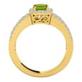 thumbnail image 2 of AoneJewelry 10k Yellow Gold Gemstone and Diamond Prong Set Ring With 2 Carat Emerald Cut Peridot and Diamonds, 2 of 5