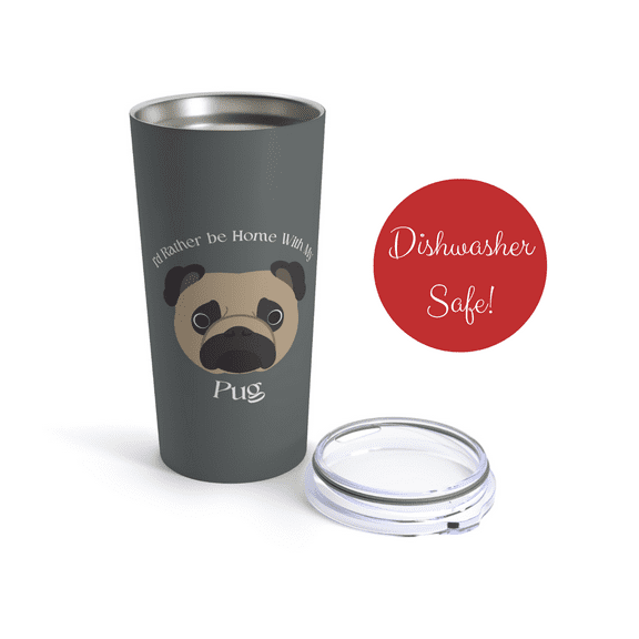 Pug Tumbler, Dog Cup, Pug Cup, 20oz Cup, Gift for Pug Owner