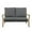 Dark Gray Solid Rectangle 52" x 27" x 34", variant on DecMode Wood Outdoor Chair with Cushions - Dark Gray