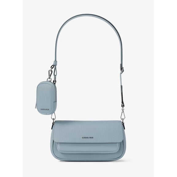 Michael Kors Jet Set Travel Small Pebbled Leather Crossbody Bag With Pouch - Pale Ocean