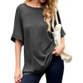 thumbnail image 4 of Short Sleeve Women Oversized T-Shirt Summer Casual Loose Tee Tops, 4 of 7