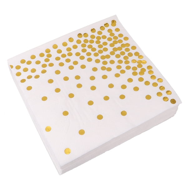 KAKOWELY 50 servilletas desechables de lunares para bodas, cenas, fiestas, hoteles y restaurantes (doradas)
