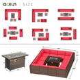 thumbnail image 6 of Aoxun 15-Piece Patio Furniture Set with Propane Fire Pit Table Wicker Outdoor Conversation Set, Red, 6 of 8