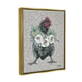 thumbnail image 4 of Stupell Industries Floral Patterned Hen Animals & Insects Painting Gold Floater Framed Canvas Art Print Wall Art, 25 x 31, 4 of 10