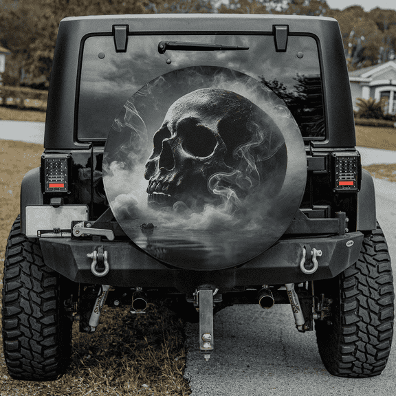 Lotusprinthandmade Skull Spare Tire Cover Without Backup Camera Hole