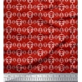 thumbnail image 1 of Soimoi Red Poly Georgette Fabric Stencil Leaves Print Fabric by the Yard 42 Inch Wide, 1 of 3