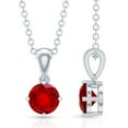 thumbnail image 3 of Rosec Jewels Lab Created Ruby Solitaire Pendant for Women (5 mm, AAAA Quality), 925 Sterling Silver, 3 of 7