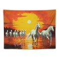 thumbnail image 5 of Fenyluxe Sunset Rainbow Horse Print Tapestry Wall Hanging Short Plush Fabric Home Decoration Dorm Beach Shawl 40x30inch, 5 of 6