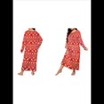 thumbnail image 2 of Camisón de Larga para Mujer, Estampado, Camiseta, Vestido de Dormir Alce - Rojo XXXL, 2 of 6