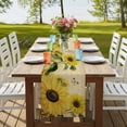 thumbnail image 4 of Table Runners 120 Inches Long Dress Scarves, Sunflowers Farmhouse Coffee/Dining/Kitchen Table Runner for Living Room, Retro Spring Botanical Blossom Flowers Bees 13x120 Inch, 4 of 9
