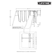 Lifetime Kid's Monkey Bar Adventure Metal Swing Set with Slide, Belt Swings and Trapeze Bar (91028)