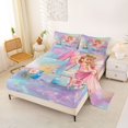 thumbnail image 2 of jejeloiu Magical Cute Girls Full Size Sheets For Kids,Girls Personalized Initial A Bed Sheets,4-Piece, 2 of 6