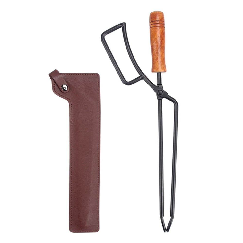 QXKE Camping Fire Tong Firewood Clip Campfire Tongs Charcoal Fire Tongs