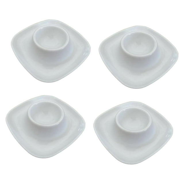 4 piezas de contenedores para guardar huevos, prácticos, fáciles de limpiar y versátiles. Cuadrado blanco