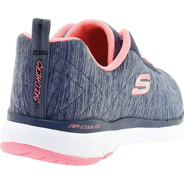 Skechers Women's Flex Sneaker, Navy Coral - Walmart.com