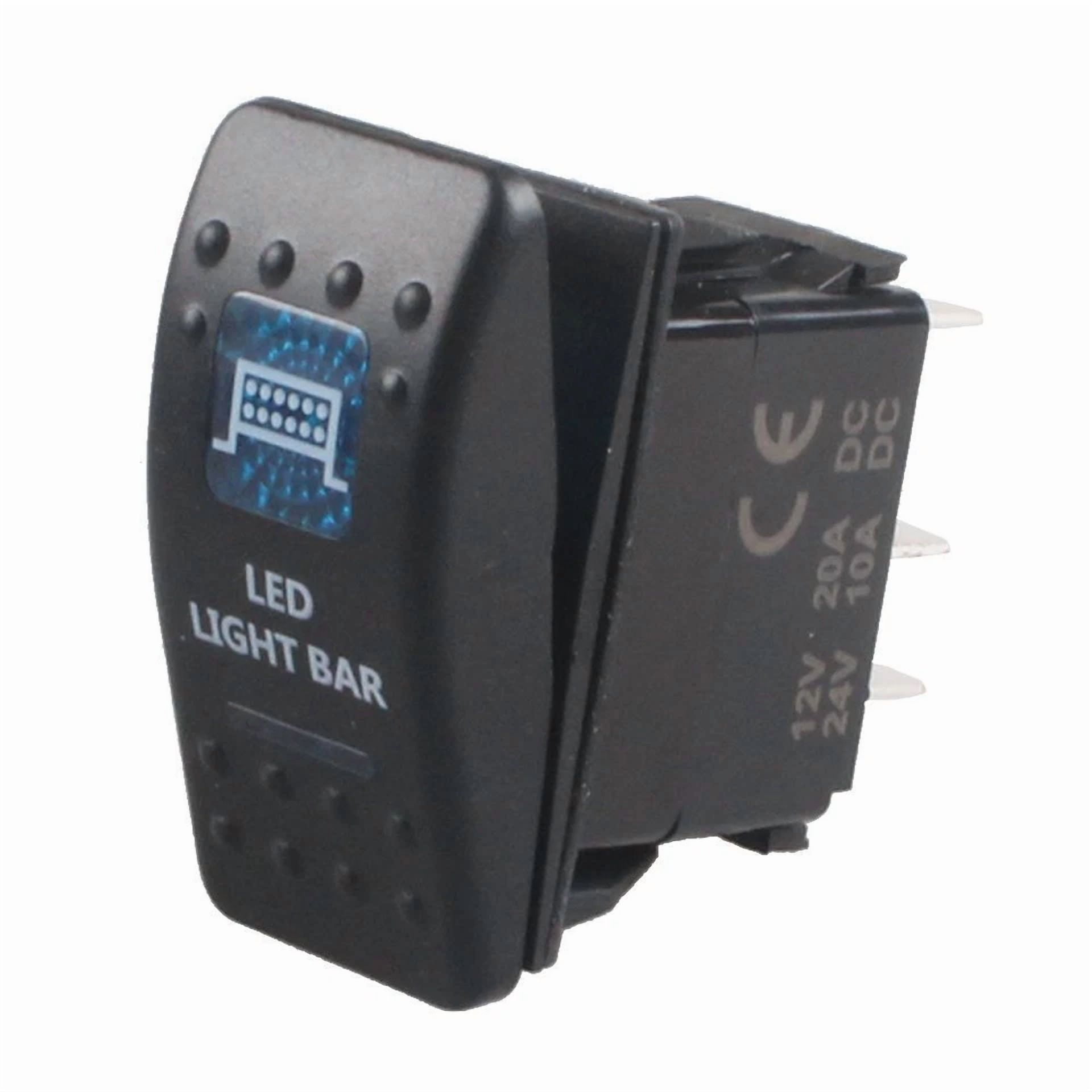 Blue Light Led Light Bar 12V 20A 10A 5-Pin Rocker Toggle Switch Car Boat