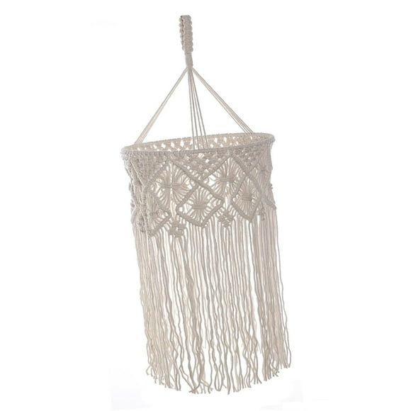 Pantalla de lámpara colgante de macramé, pantalla de luz tejida a mano, decoración, pantalla bohemia para dormitorio, habitación, casa de té, cocina, Estilo A Yinane Pantalla de lámpara de macramé