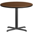 thumbnail image 1 of Table à Manger Ronde 36 Pouces Hauteur avec Dessus en Stratifié Noyer - Base en Fonte, 1 of 1