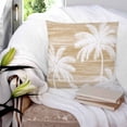 thumbnail image 3 of 24x24 Pillow Covers Set of 2, Summer Palm Trees Square Throw Pillow Covers for Couch/Sofa/Living Room, Tropical Beige Shabby Abstract Art Beach Decorative Soft Pillowcases for Couch Throw Pillows, 3 of 7