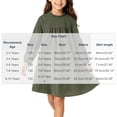 thumbnail image 3 of OGLCCG Girls Lantern Long Sleeve Dress Kids Flowy Pleated Crewneck A-Line Fall Dresses Birthday Princess Dress(Army Green,7-8 Years), 3 of 7