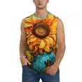 thumbnail image 2 of Picia Deep Yellow Colorful Sunflower mens Cotton Tank Undershirts , Moisture-wicking Ribbed Tanks, Lightweight Cotton Tank Undershirts-Medium, 2 of 8