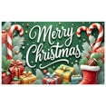 thumbnail image 2 of Festive Theme Merry Christmas Banner Colorful Design Christmas Banner Christmas Elements Candy Cane Pattern Holiday Banner for Christmas Party Home Decoration Family Gathering, 2 of 9