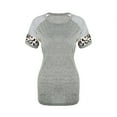 thumbnail image 6 of Women's T-Shirts Short Sleeve Striped Color Block Leopard Casual Tops Round Neck Ladies Shirts, 6 of 9