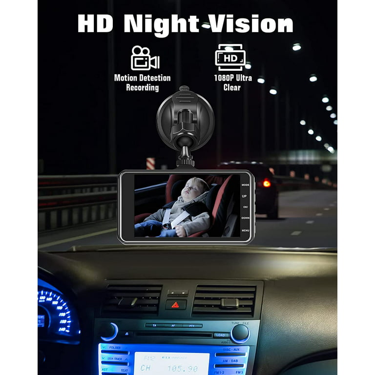 Zacro Miroir Voiture Bébé HD 1080P - Miroir de Retroviseur avec écran 4.3''  pour Siège Arrière - Moniteur de Voiture avec Fonction de Vision Nocturne,  Grand Angle de Vue