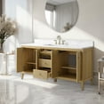 thumbnail image 6 of Vanity Art 60" Bathroom Vanity with Sink, Freestanding Storage Cabinet with Engineered Marble Top, Flip Down Tray, Drawer, and Shelve, 6 of 7