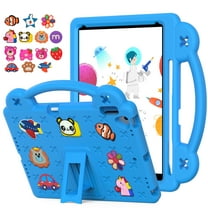 Dteck Kids Case for iPad 10.2 2021/2020/2019, iPad 9th/8th/7th Generation Case for Girls Boys with DIY Toys, Shockproof Handle Stand Kids Case for iPad 10.2" (9th/8th/7th Gen),Blue
