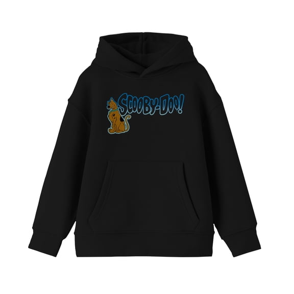 Scooby Doo Character Logo Youth Black Sweatshirt-Small
