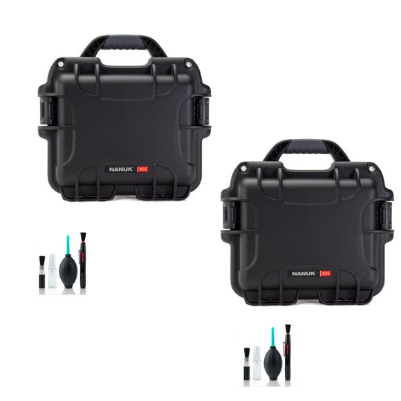 Nanuk 905 Hard Utility Case (Black)(2 pack Kit) |Crushproof, Dustproof, and Waterproof Hard Protective Cases